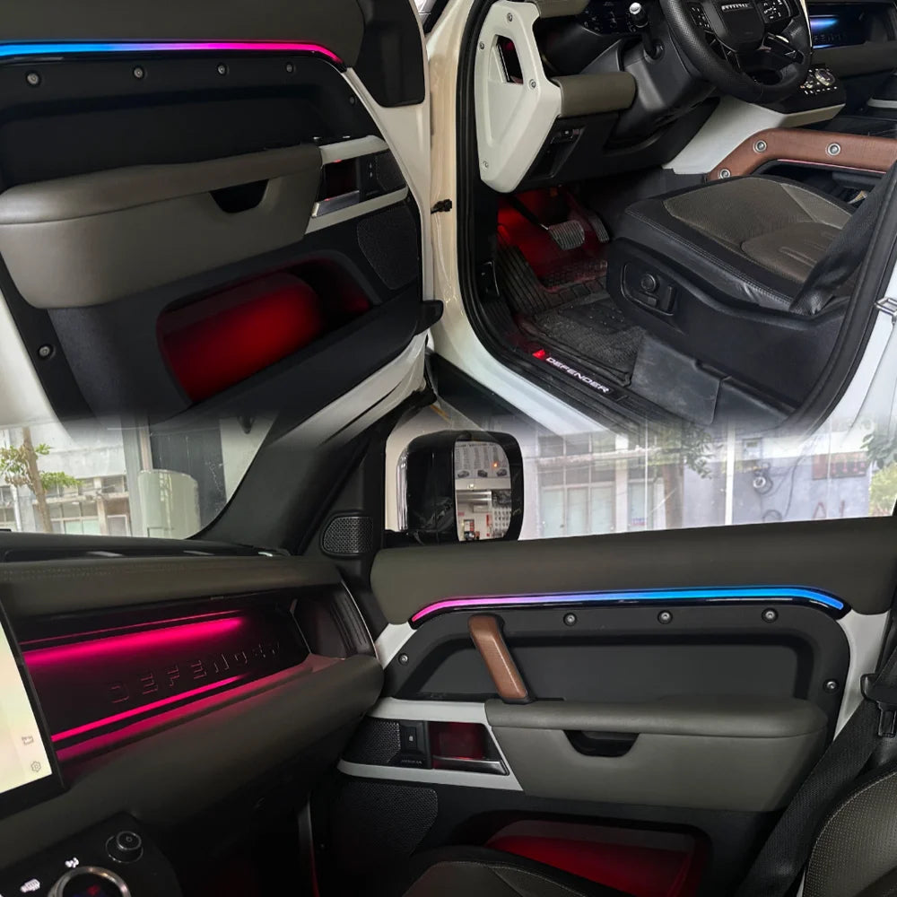 64 Color Car Ambient Light for Land Rover Defender 2020-2025 Dynamic Atmosphere Lighting Accessories Decoration for Upgrade