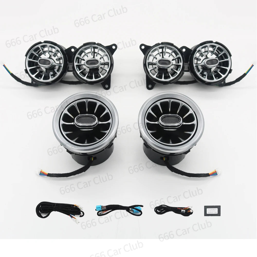 7/8/64 Colour LED Air Vent For Mercedes-Benz S-Class W222 S400 S450 S320 S350 3D Rotary Speaker RGB Turbine Nozzle Ambient Light