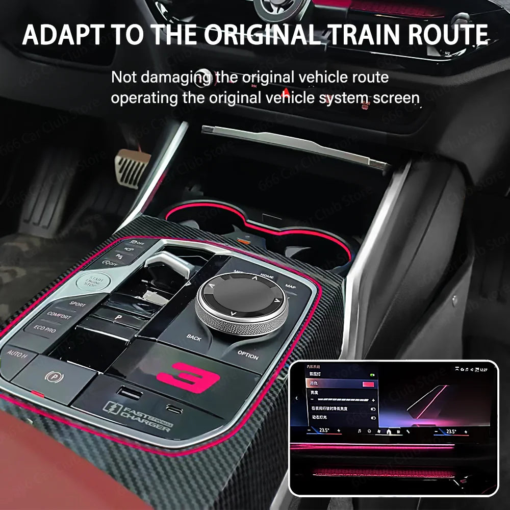 Center Console Saddle Light Panel Ambient Lighting For BMW 3 Series G20 4 Series G22 G26 G28 Interior Upgrade