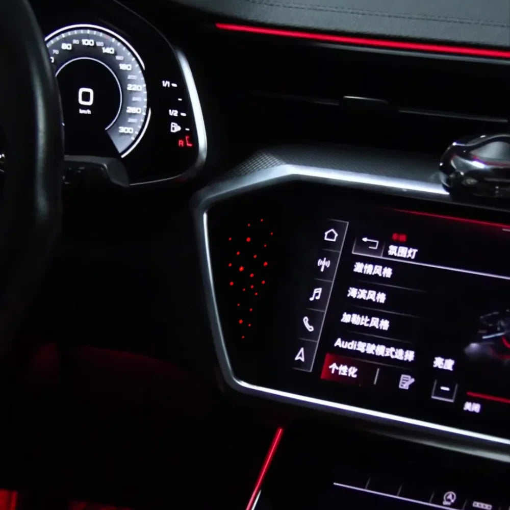 64-Color Auto Atmosphere Light For Audi 2019-2025 A6 C8 Car Ambient Lighting Accessories For Interior Decoration Upgrade