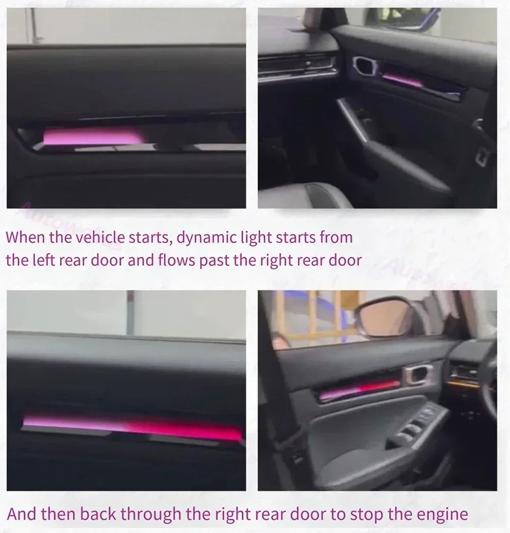 Auto Accessaries64 Colors LED Decorate Ambient Light For Honda 11th Civic Integra 2022 Lamp Replacement Active Shadow Inter Door