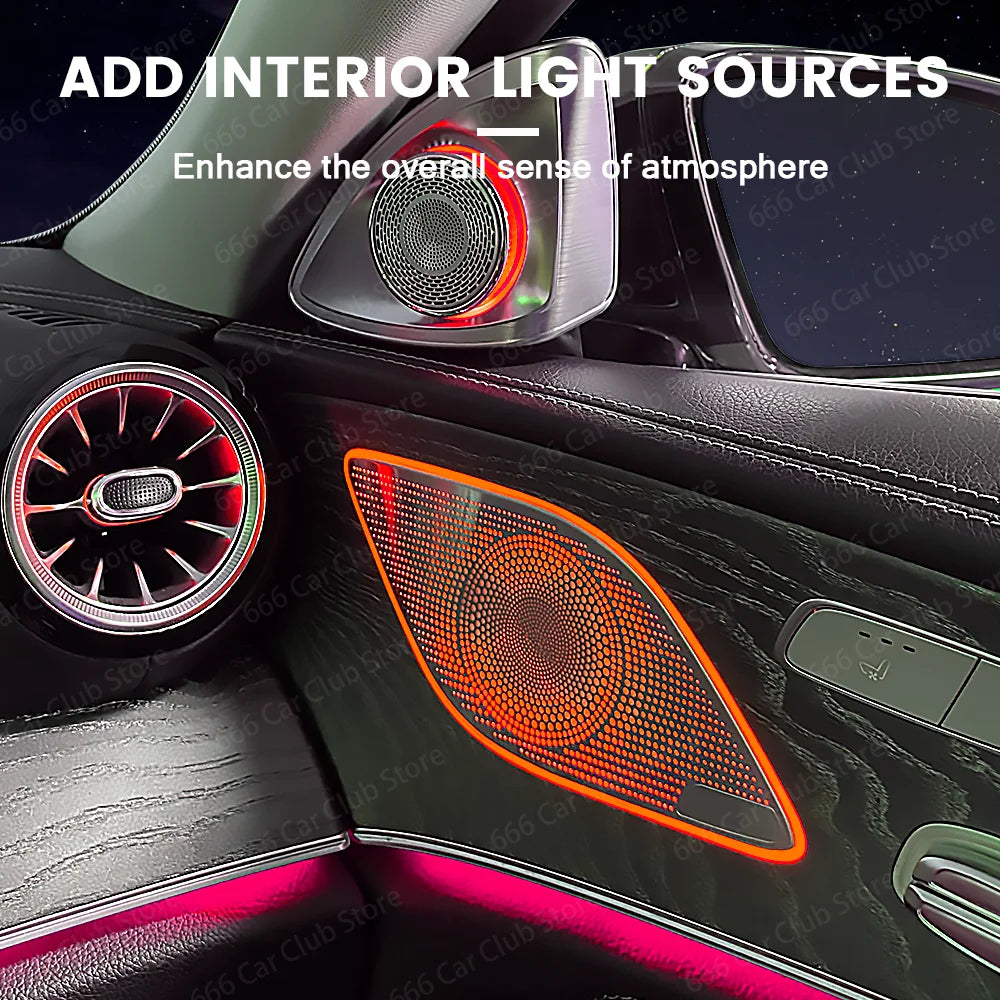 64 Colors LED Speaker Cover Ambient Lighting For Mercedes Benz CLS-Class W257 C257 Speaker Cover Plate Decorative Light
