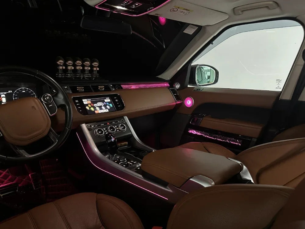 64 Color Car Interior Ambient Lighting for Land Rover Vogue Sport 2014-2017 Auto LED Lights Kit for Decoration Upgrade