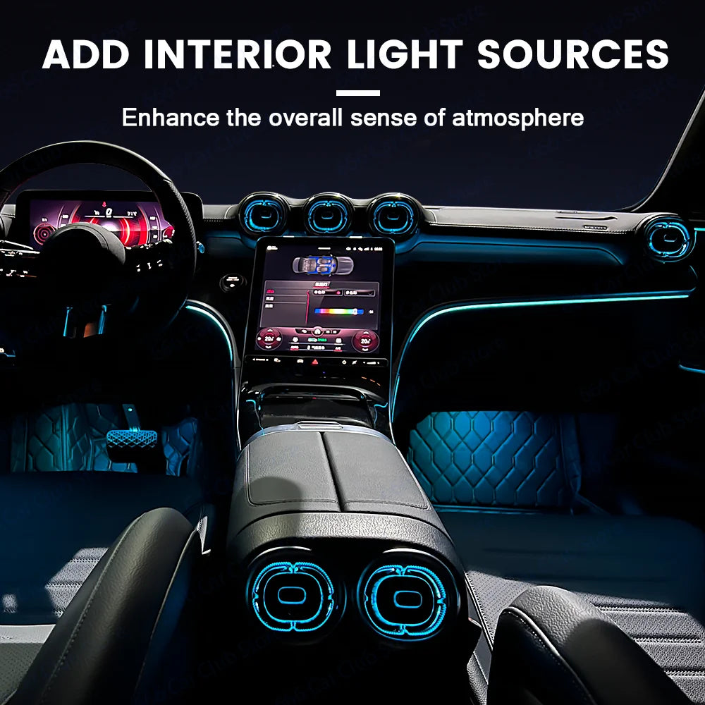 LED 64 Colour Active Style Ambient Lighting For Mercedes Benz C-Class W206 X254 GLC 2022+ Car Instrument Center Console Light