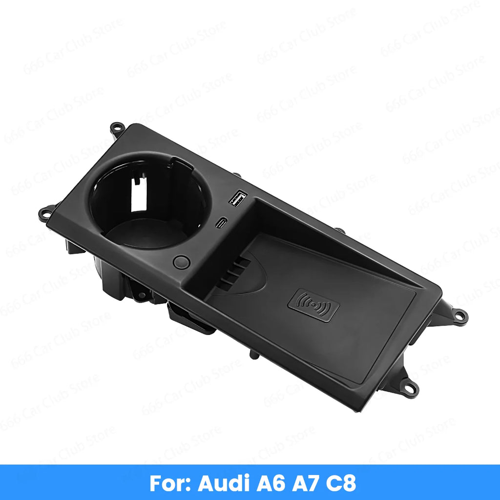 Original 30 color ambient light cup holder light for Audi A6 A7 C8 Wireless Charging Cup Light