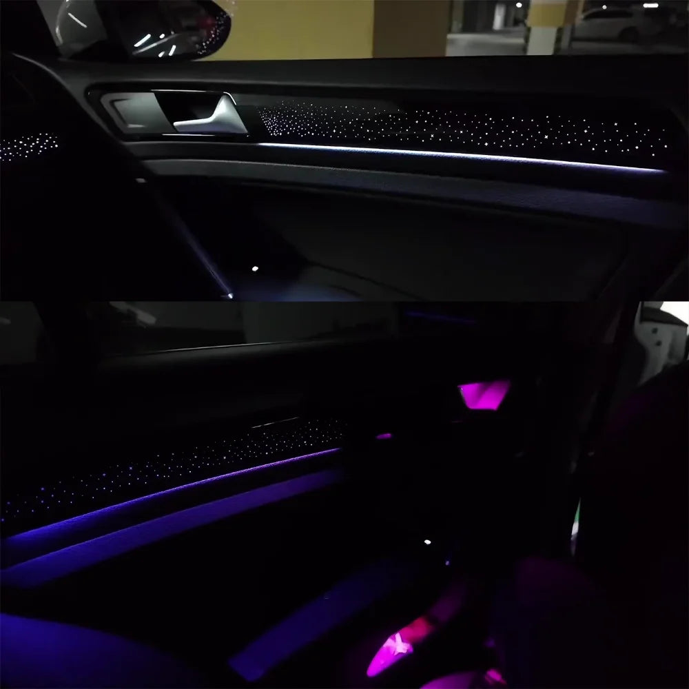 64 Color Car Interior Ambient Lighting For Volkswagen Golf 7 MK7 2014-2020 Starry Sky Style Auto LED Light Kit For Upgrade