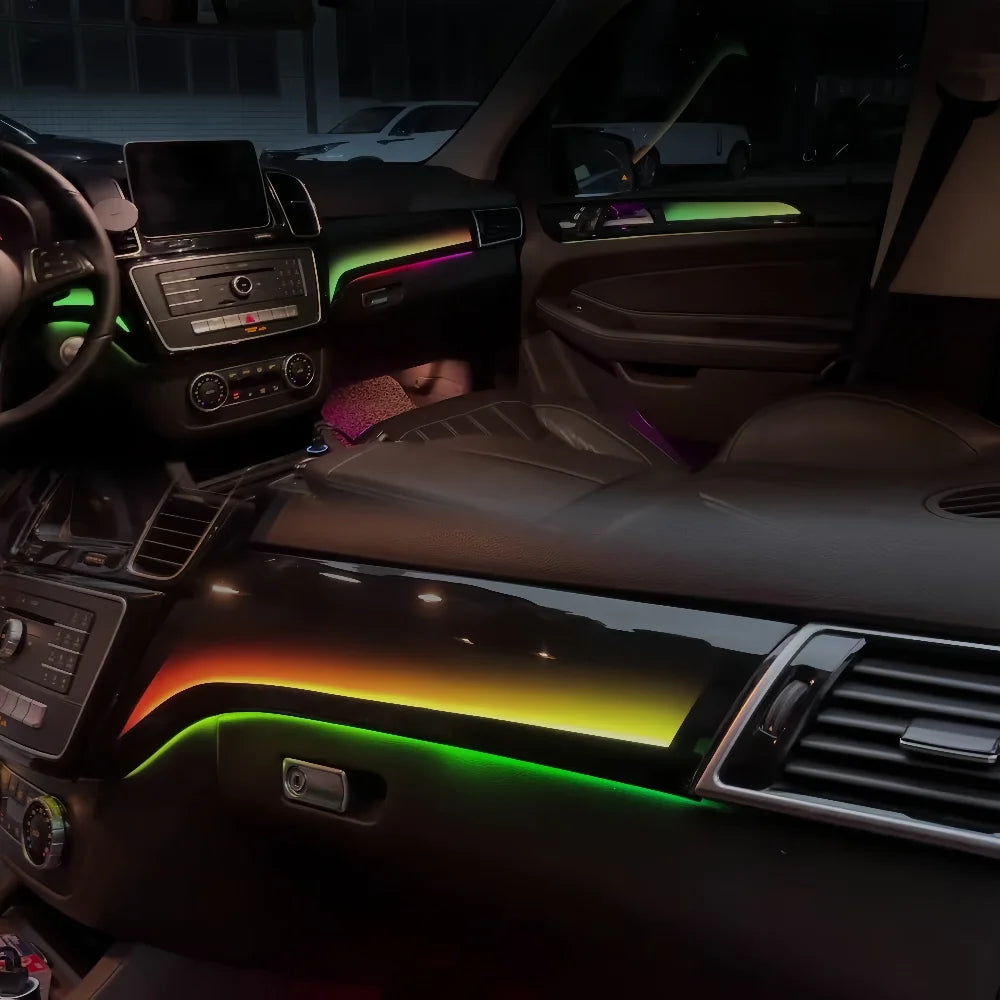 Auto Interior Lighting For Mercedes-Benz X166 ML/GL/GLE/GLS Dynamic 64-color LED Symphony Rainbow Ambient Light Accessories