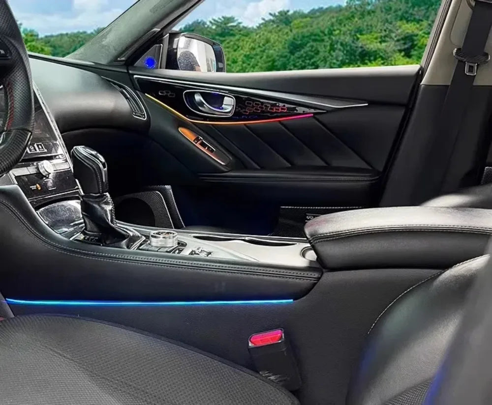 Upgrade Car Interior LED Ambient Lighting for Infiniti Q50/Q50L Dynamic 64-color LED  Lights Decorative Accessories
