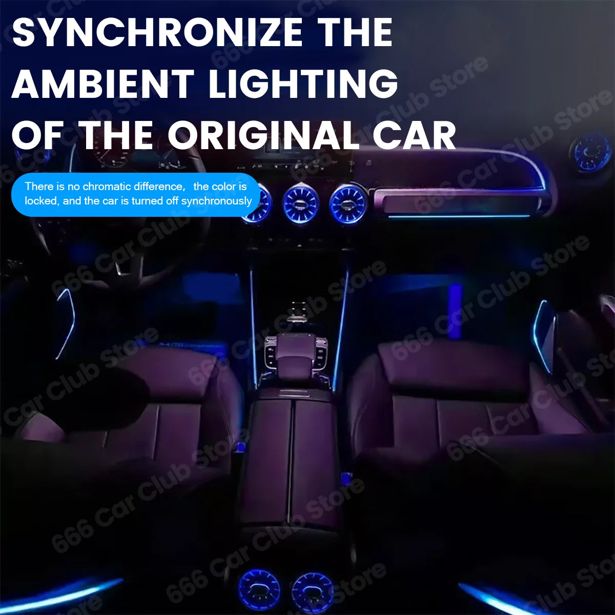 64 Colours LED Atmosphere lights For Mercedes Benz W247 GLB B Class Car RGB 4D Speaker Turbo Vent Decorative Ligh