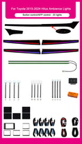 Car LED Interior Light For Toyota Hilux 2015-2024 Models LHD/RHD Dynamic Symphony 64-color Ambient Lighting Trim Accessories