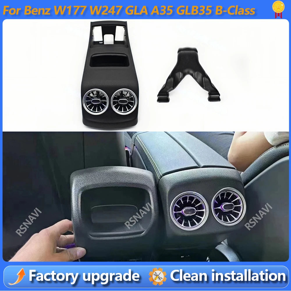 Car Rear Air Conditioning Vents For Mercedes Benz W177 X247 GLB35 CLA GLA A35 B Class Rear Seat Air Turbine Outlet Nozzle Refit