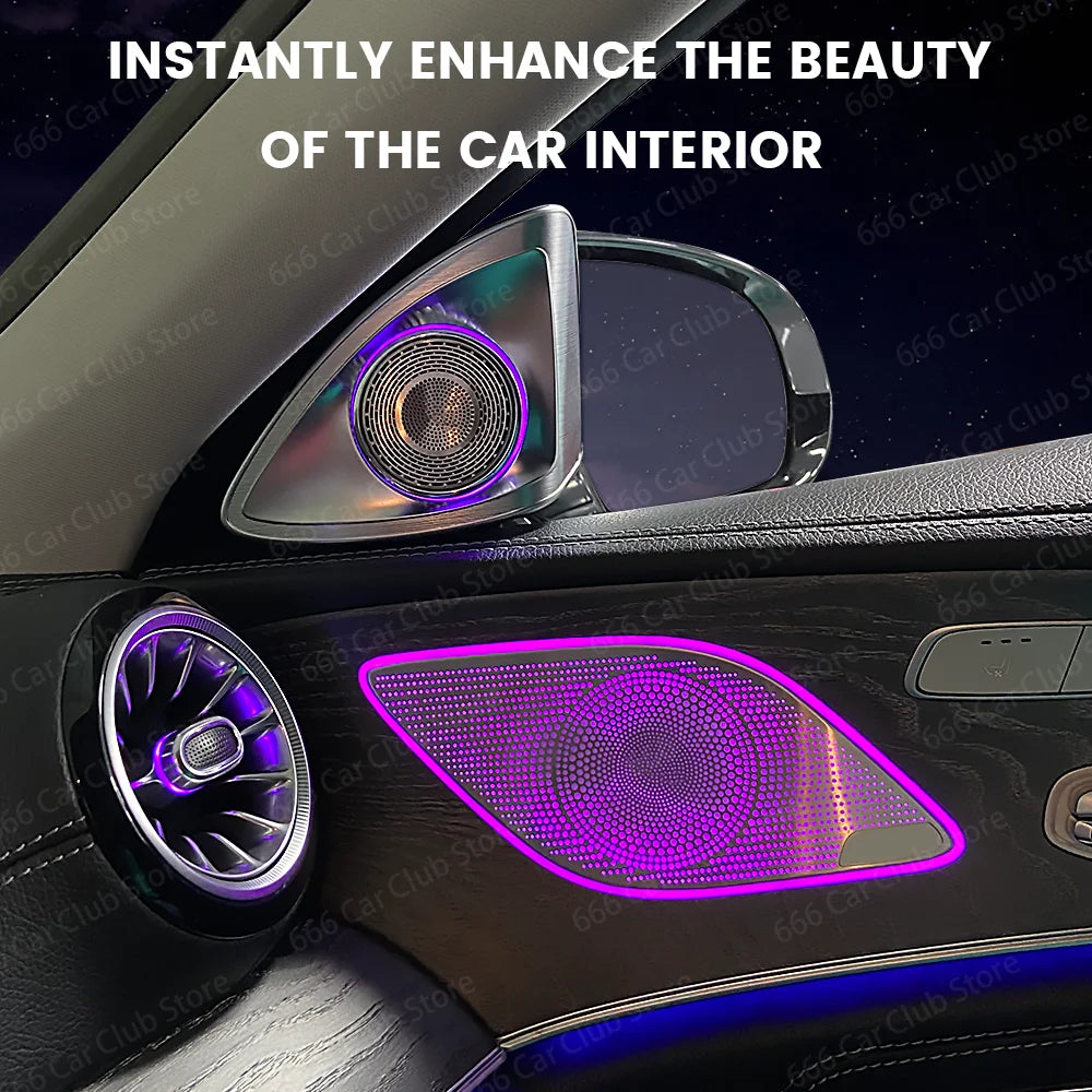 64 Colors LED Speaker Cover Ambient Lighting For Mercedes Benz CLS-Class W257 C257 Speaker Cover Plate Decorative Light
