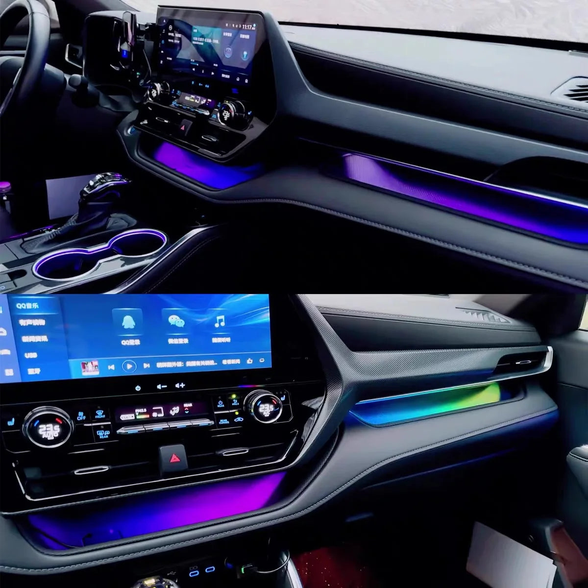 Car Interior LED Accessories For Toyota Highlander/Kluger XU70 2022-2024 64-color Starry Sky Saddle Symphony Ambient Light