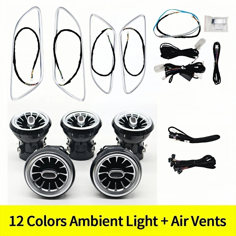 12/256 Colors Ambient Lights Led For Mercedes-Benz W176 X156 W117 W246 GLA CLA A Class Air Vents Turbine Nozzle Lamp Accessory