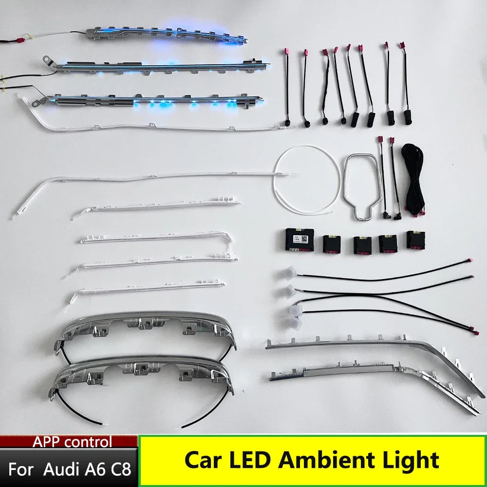 Auto AccessariesFront Dashboard Strip Led Car Interior Ambient Light Decoratefor Audi A6 A7 C8 2019-2025 Atmosphere Strip Access
