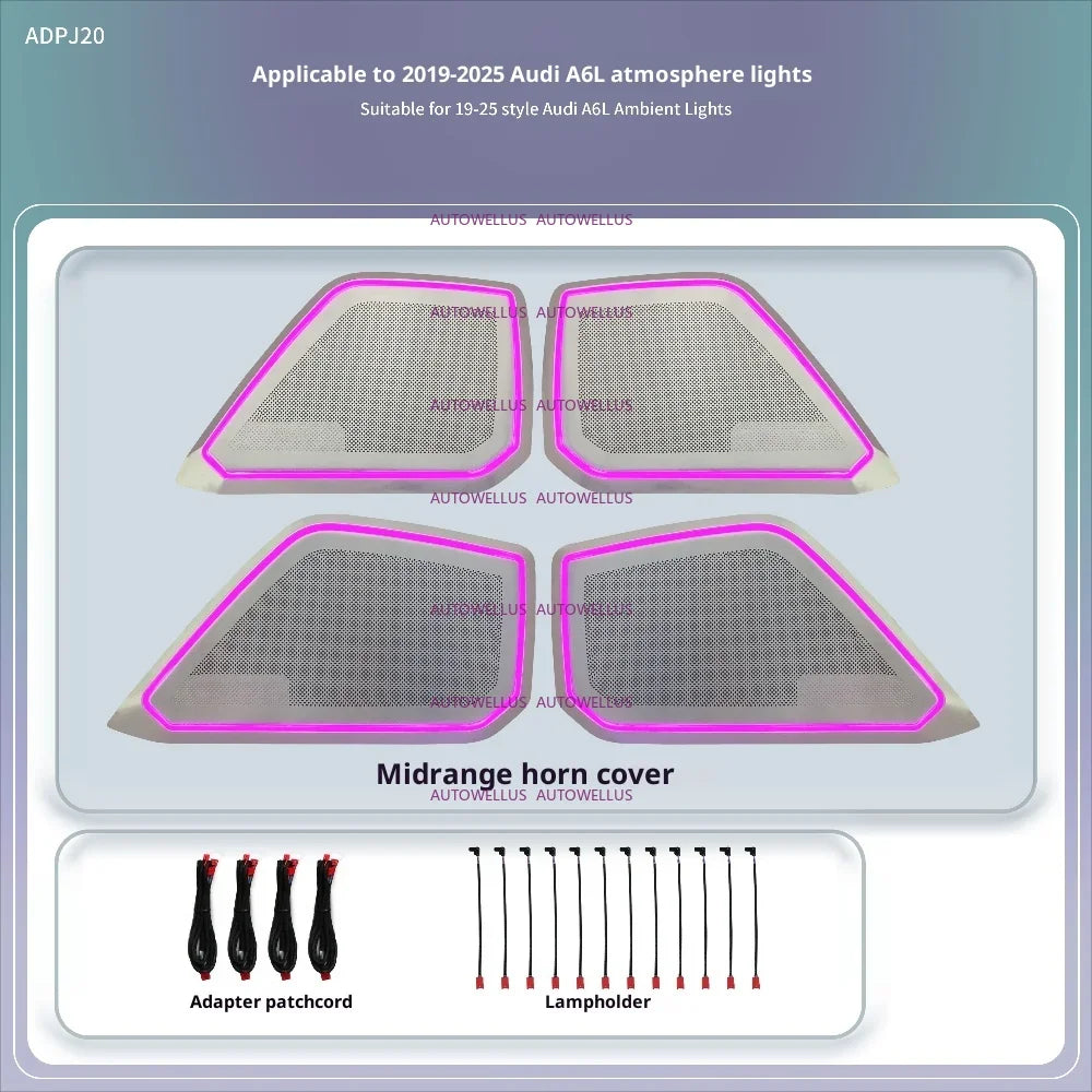 Ambient Light For Audi A6 A7 C8 2019-2025  environmental Backlight Atmosphere Lamp Kit Symphony 256 Colors APP MMI Control