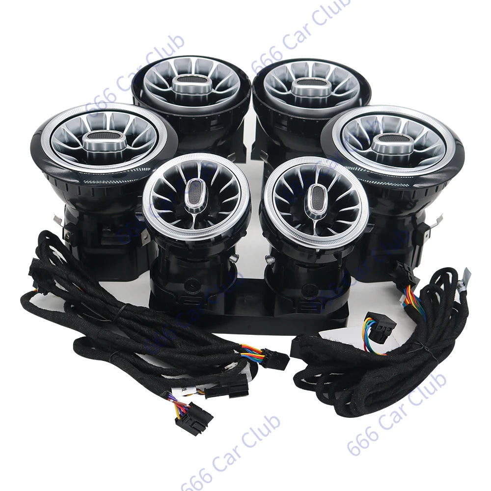 3/64 Colour LED Air Vents For Mercedes Benz W205 W213 W222 W117 W176 X156 W206 W167 Ambient Light Turbine Nozzle Decorative Lamp