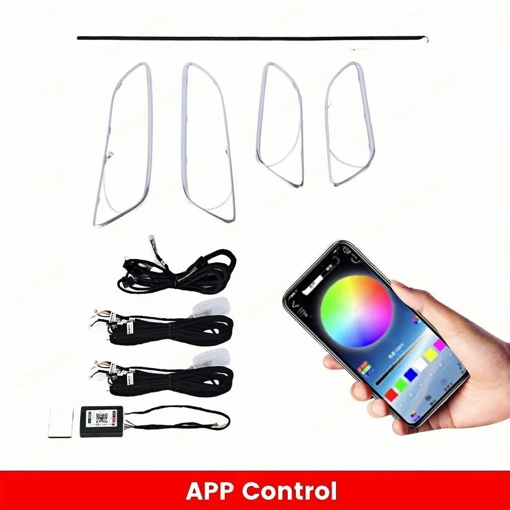 12/256 Colors W117 LED Ambient Light For Mercedes Benz A CLA GLA W176 W156 A45 CLA 45 AMG Bluetooth APP Air Vents Turbine Nozzle