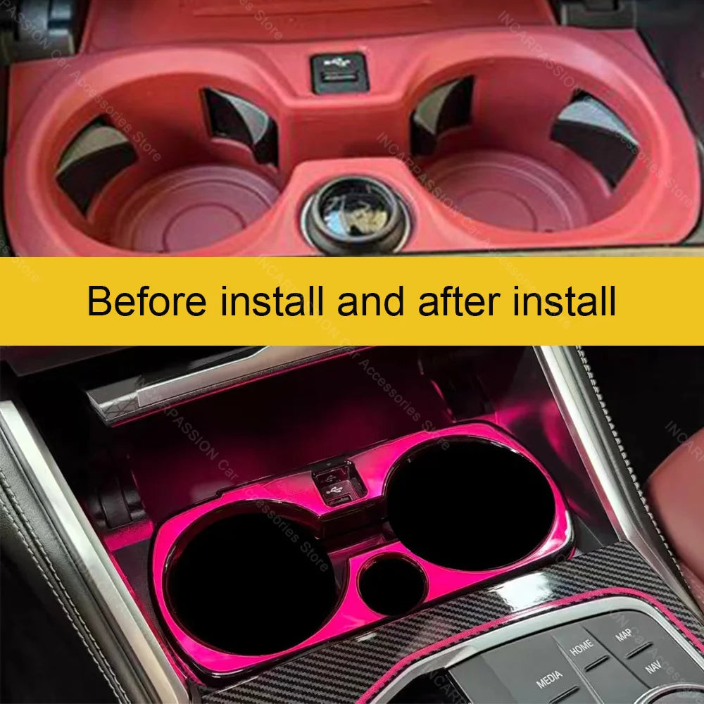 Crystal Cup Holder Light For BMW 3 4 Series G20 G21 G22 G23 G26 G80 G82 G83 Ambient Cup Lamp Tools Original Car Easy install