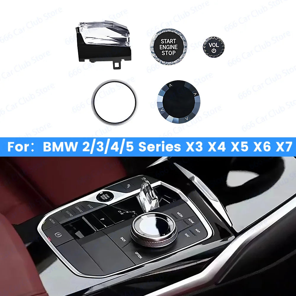 Set Crystal Gear Shift Knob Paddle Shifters 4-Piece For BMW iX3 X5 X6 X7 2 3 4 Series G20 G21 G22 G26 G28 i3 i4 Car Interior Kit
