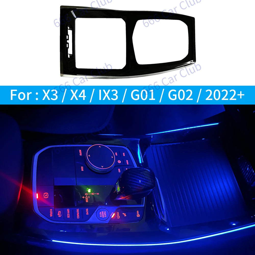 11 Colours Center Console Light For BMW X3 X4 G01 G02 IX3 2022-2024 Car LED Saddle Decorative Lamp Ambient Light Accessory Refit