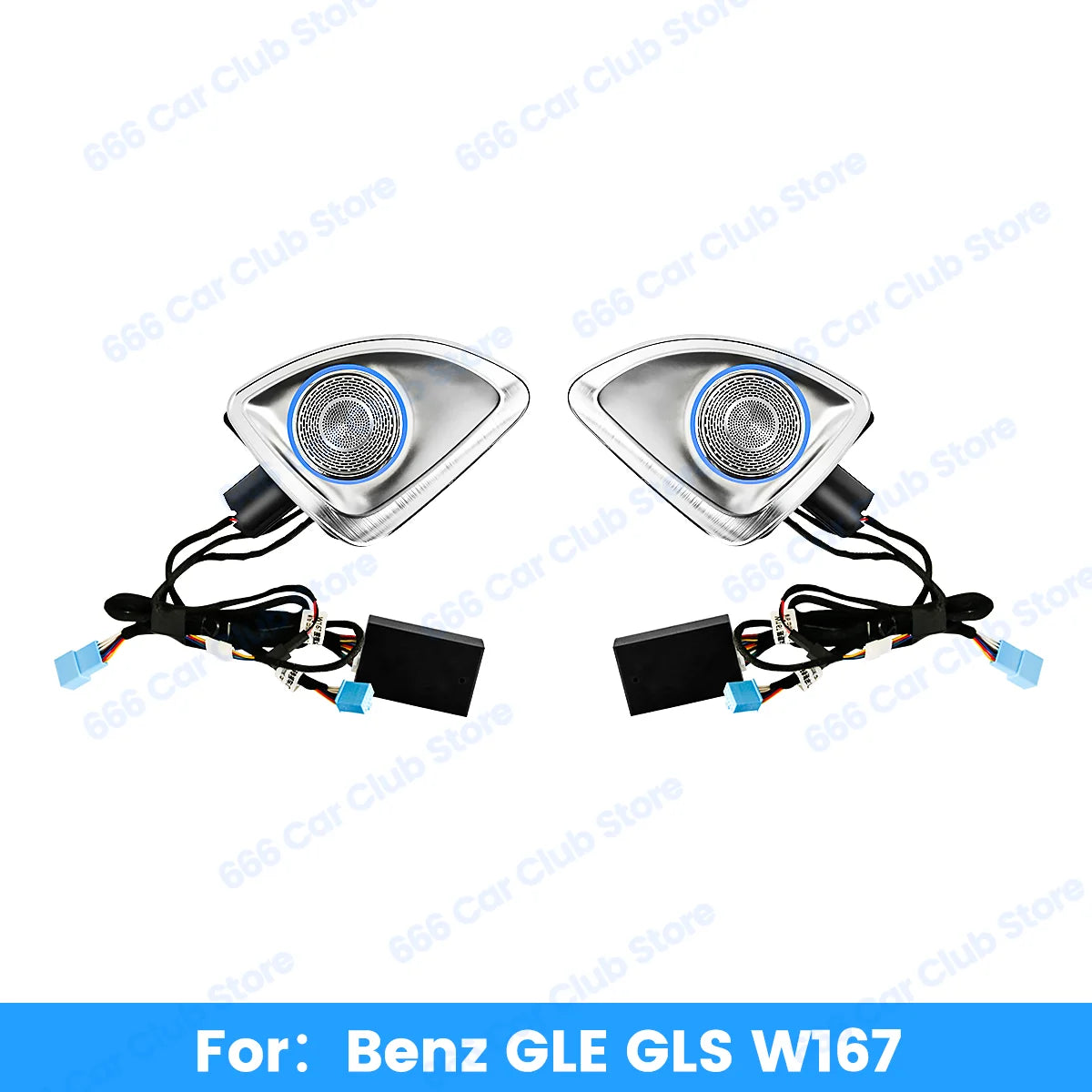 64colour 4D Rotating Tweeter For Mercedes Benz 2020+ W167 GLE GLS 450 LED Luminous Car Speaker Horn Refit Ambient light