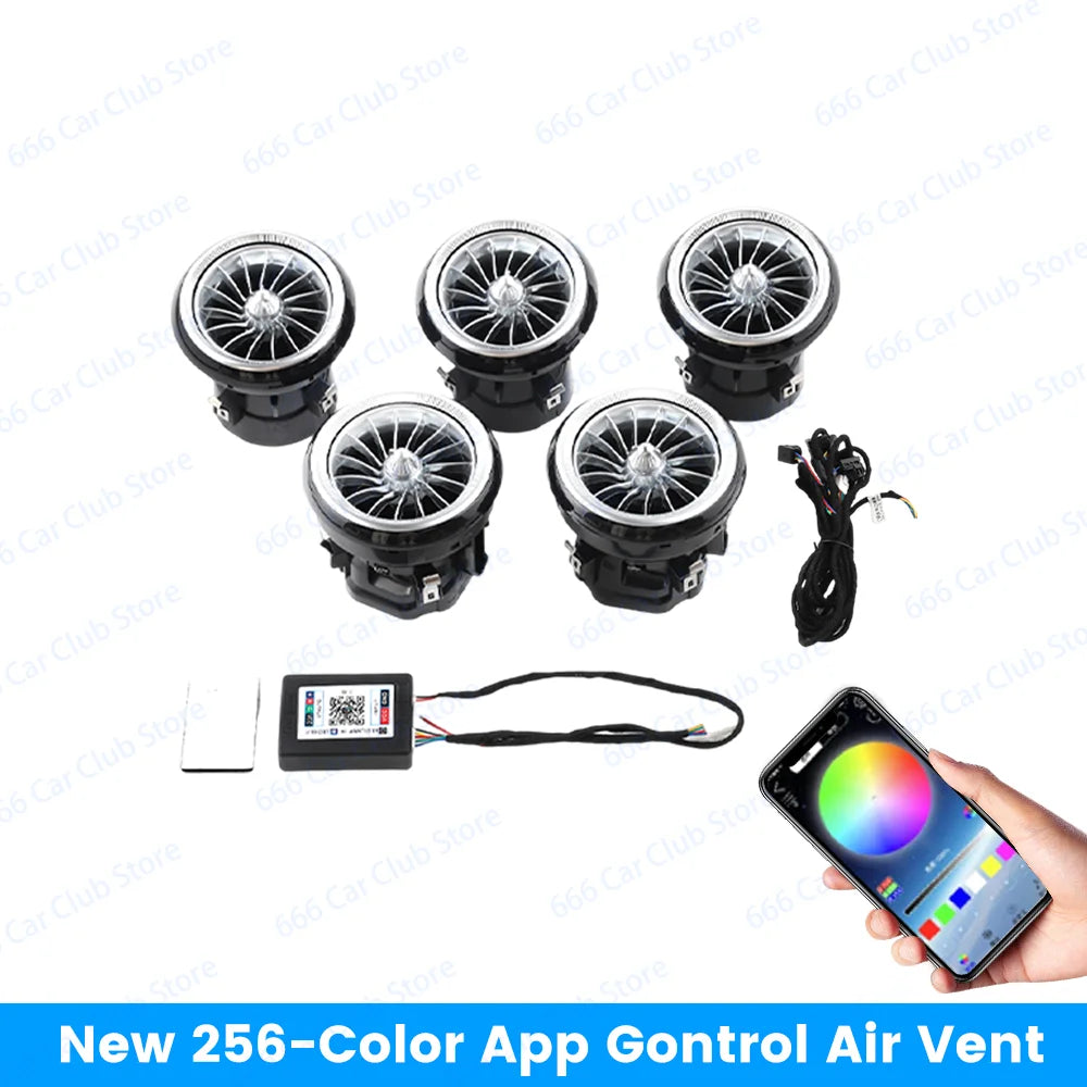 12 Colours LED Ambient Lights For Mercedes-Benz W117 W176 W156 A/CLA/GLA  A45 CLA45 LED Car LED Turbo Style Vent Decoration Lamp