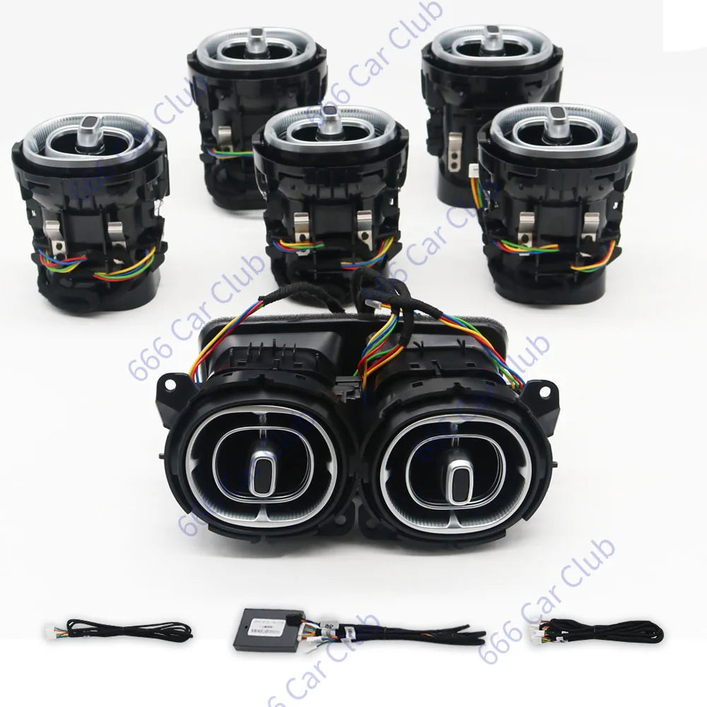 3/64 Colour LED Air Vents For Mercedes Benz W205 W213 W222 W117 W176 X156 W206 W167 Ambient Light Turbine Nozzle Decorative Lamp