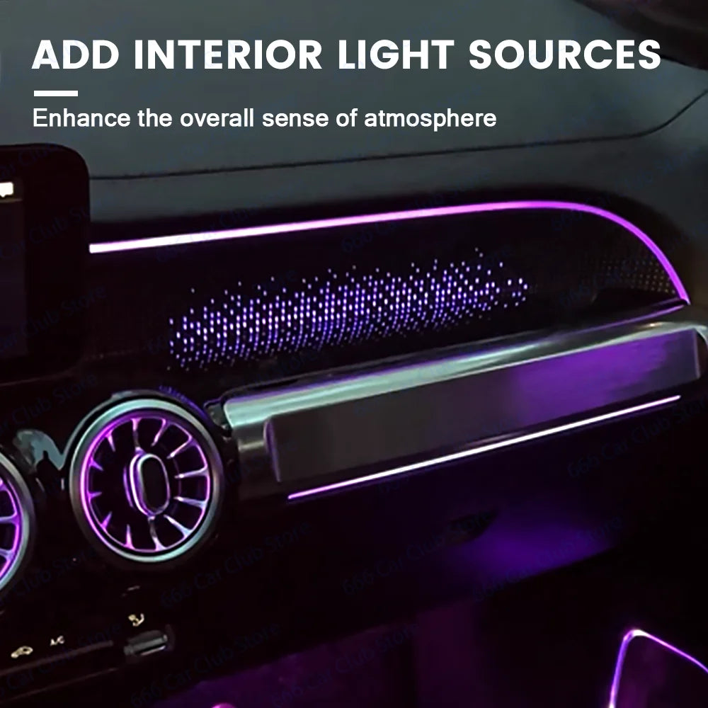 64 Color LED Co Pilot Decorative Panel For Mercedes Benz GLB-Class W247 X247 Automotive Dashboard Decorative Light