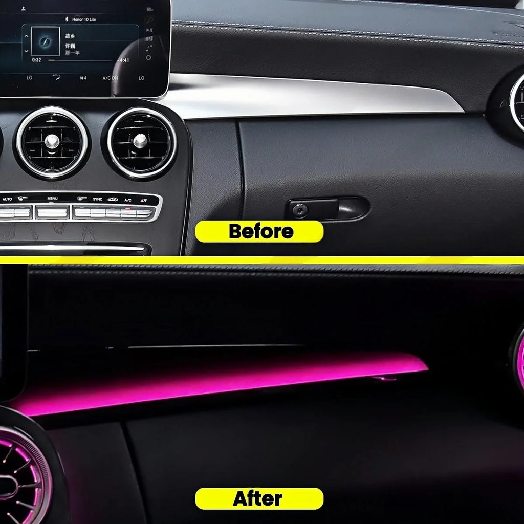 64 Color LED Copilot Lamp For Mercedes Benz W205 X253 C43 C63 Coupe GLC C-class Car RGB Passenger Instrument Panel Ambient Light
