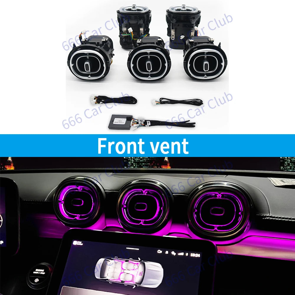 64 Environment Colors for Mercedes Benz GLC X254 Class 4D Speaker Turbine Air Outlet Console Center Light Speak Cover Decorative