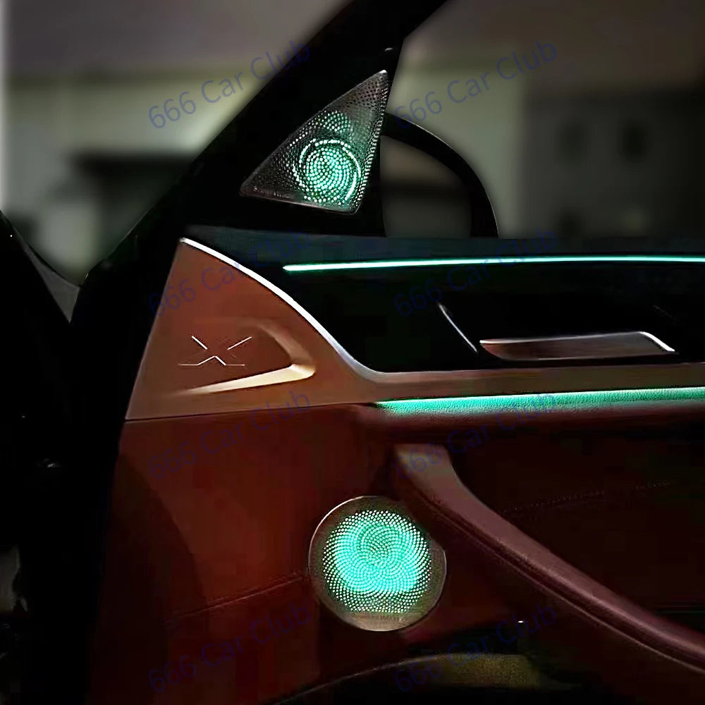 11 Colours LED Speaker Cover Grille For BMW New X3 X4 IX3 G01 G02 Car Midrange Tweeter Metal Horn Cover Decorated Ambient Lights