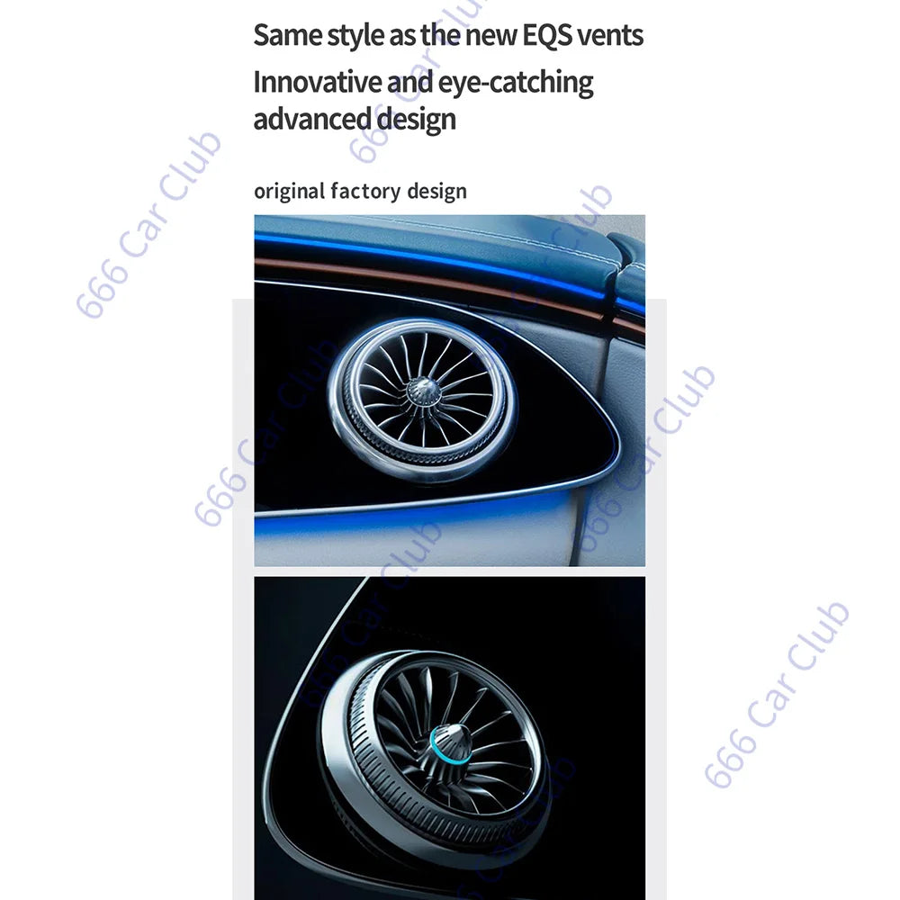 New 3/64 Color EQS LED Air Vents for Mercedes Benz W205 GLC X253 W213 W464 W117 W176 X156 W206 W167 Interior Lighting Upgrade