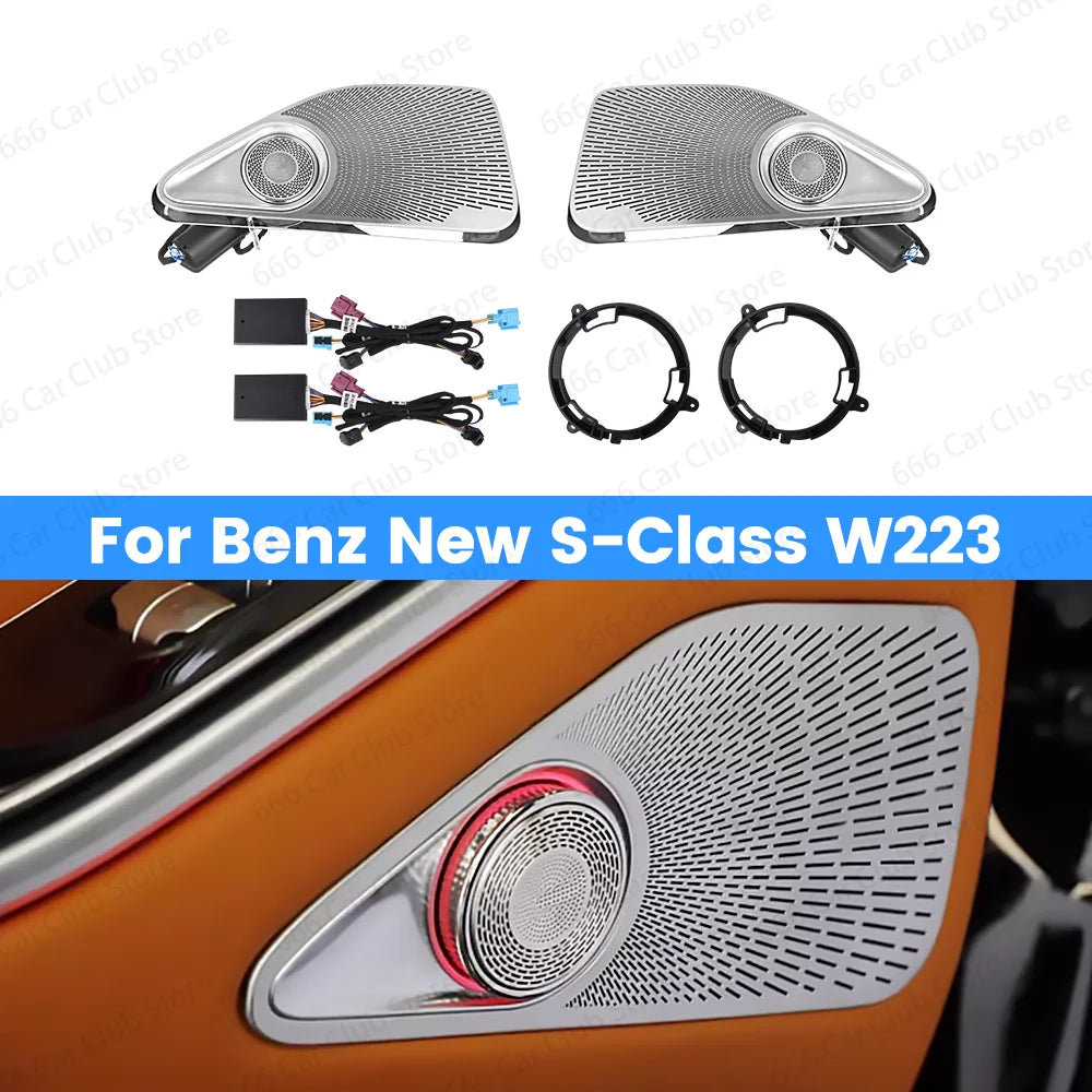 64 Colors Rear Door Tweeter Speaker For Mercedes Benz New S class W223 S450L Maybach Speaker 2021+  Atmosphere lights Decoration