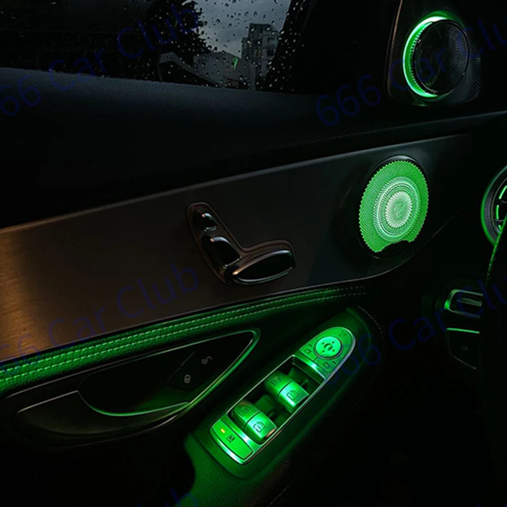 64 Colours LED Car Door Luminous Speaker Cover For Mercedes Benz W205 X253 W213 W238 Coupe Sound Metal Decoratio Ambient Light