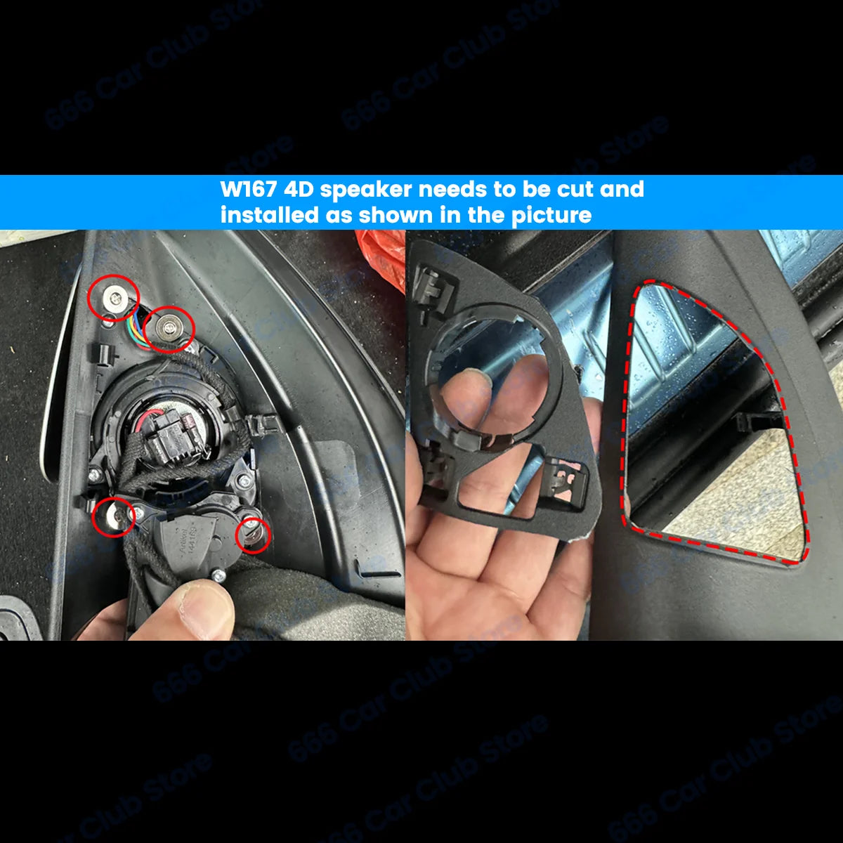 64colour 4D Rotating Tweeter For Mercedes Benz 2020+ W167 GLE GLS 450 LED Luminous Car Speaker Horn Refit Ambient light