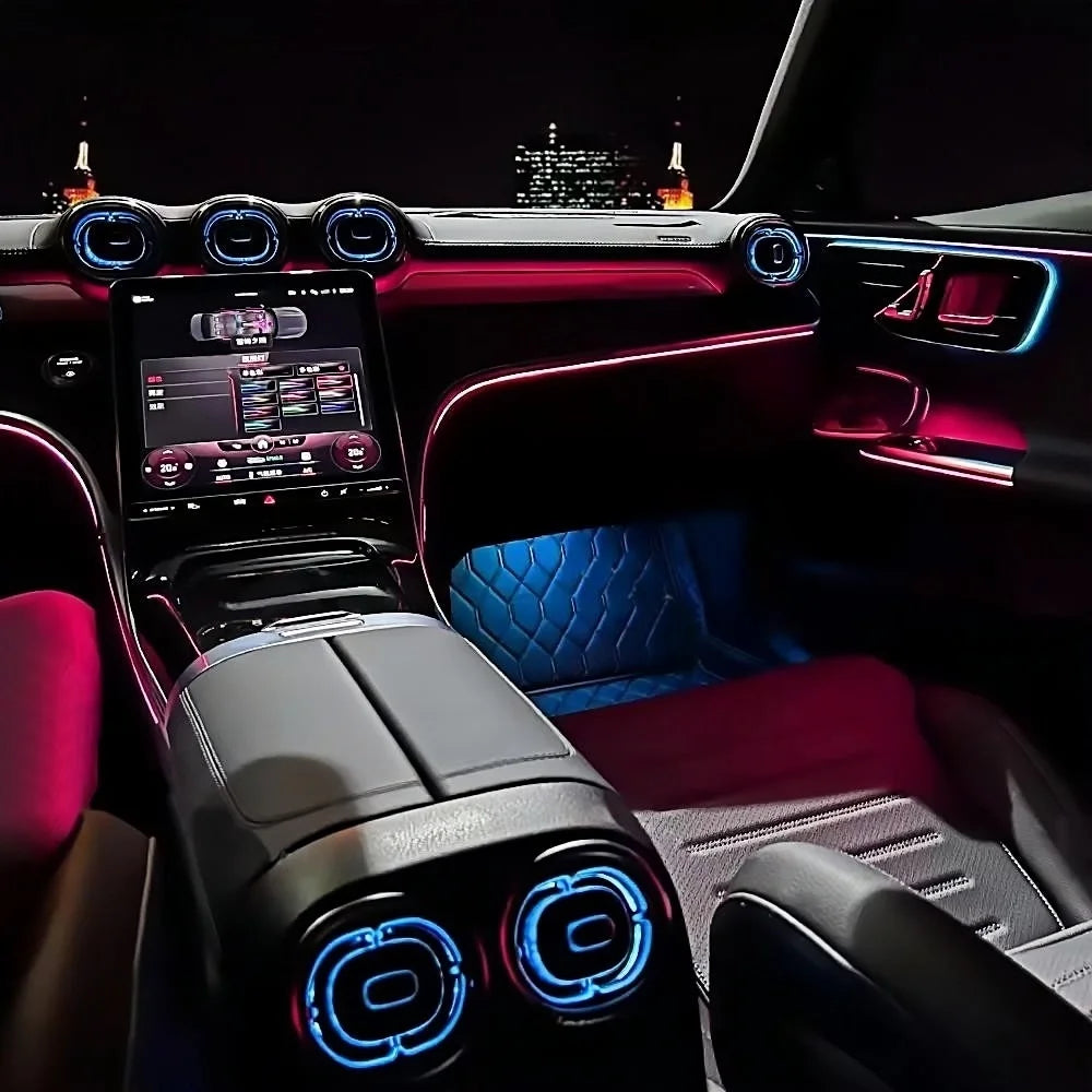 64 Colors For Mercedes Benz C-Class W206 Led Turbine Nozzle Ambient Light Air Vent Lamp New Outlet Turbo Interior Air Vent