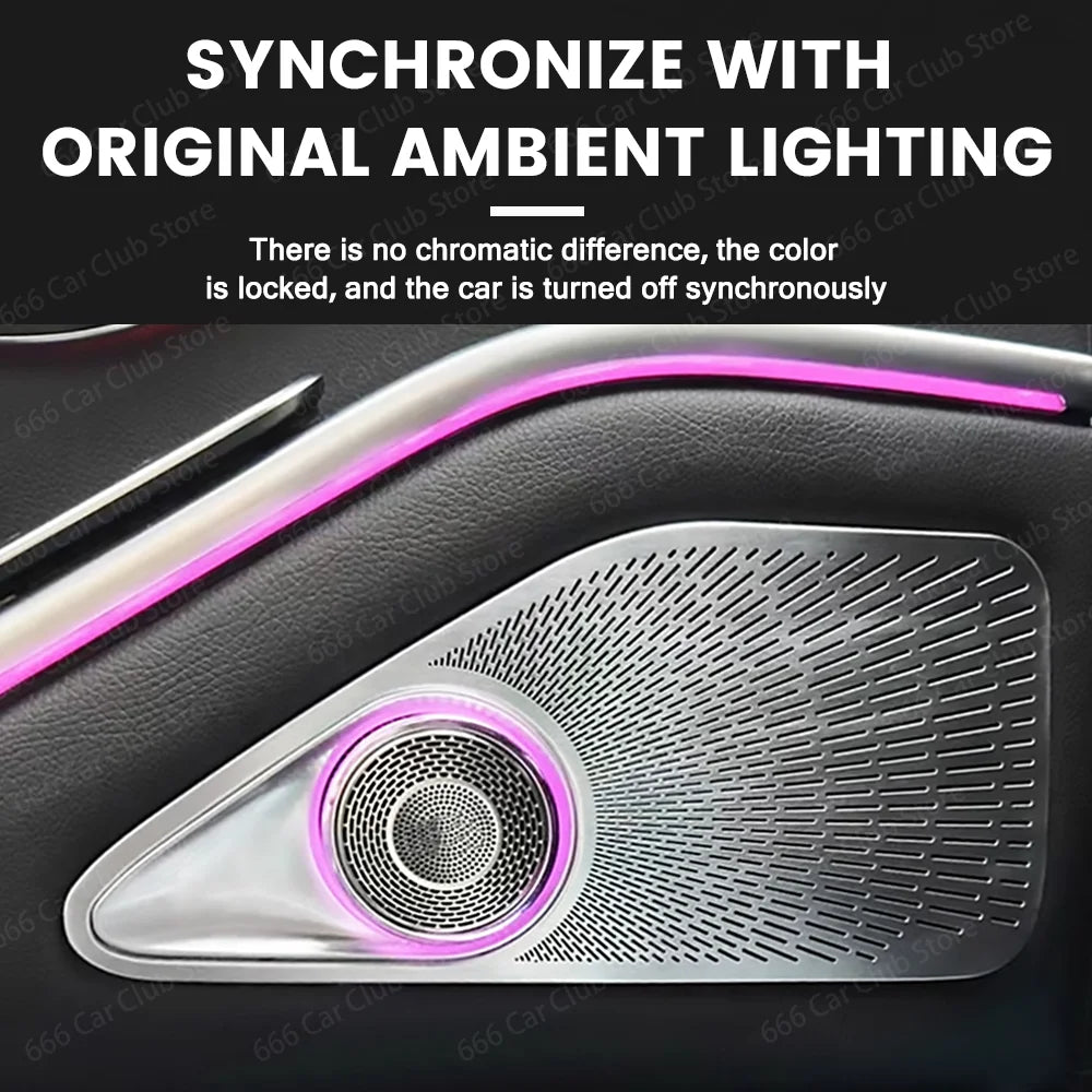 64 Colors Rear Door Tweeter Speaker For Mercedes Benz New S class W223 S450L Maybach Speaker 2021+  Atmosphere lights Decoration