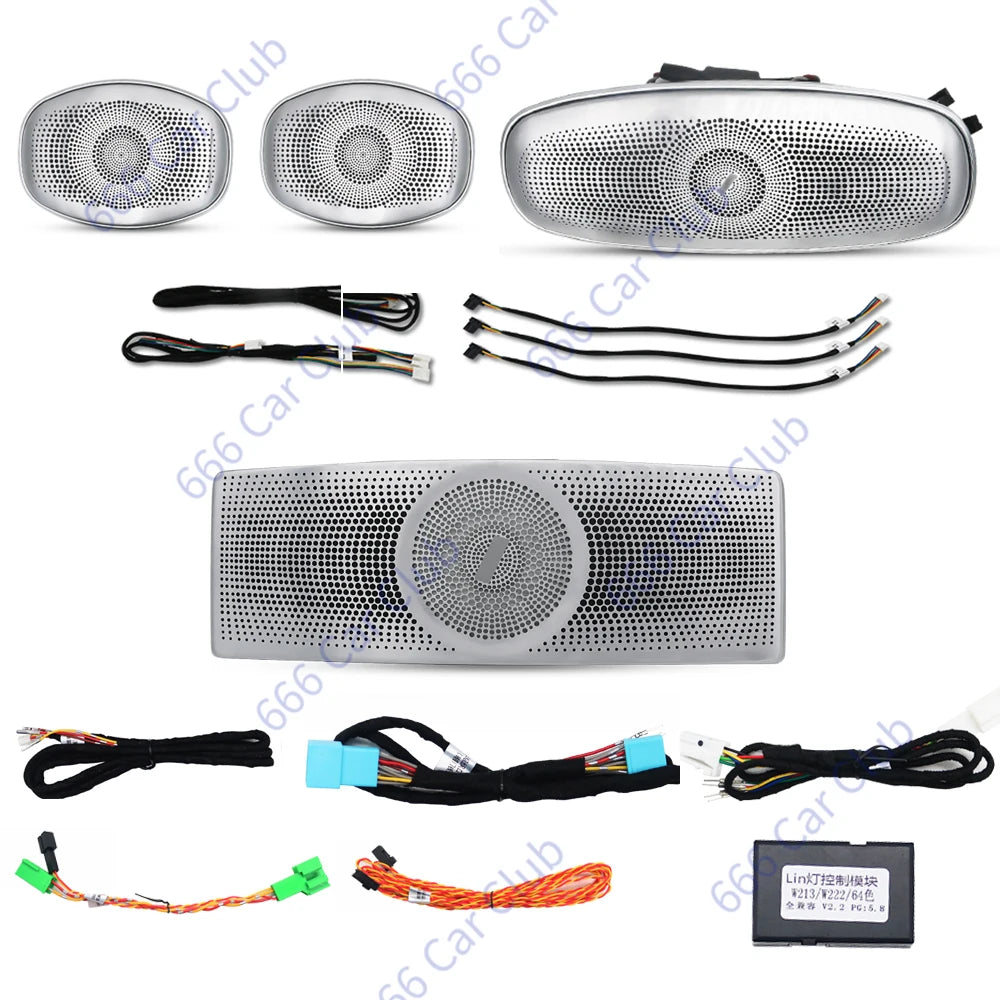 7/8/64 Colour LED Air Vent For Mercedes-Benz S-Class W222 S400 S450 S320 S350 3D Rotary Speaker RGB Turbine Nozzle Ambient Light