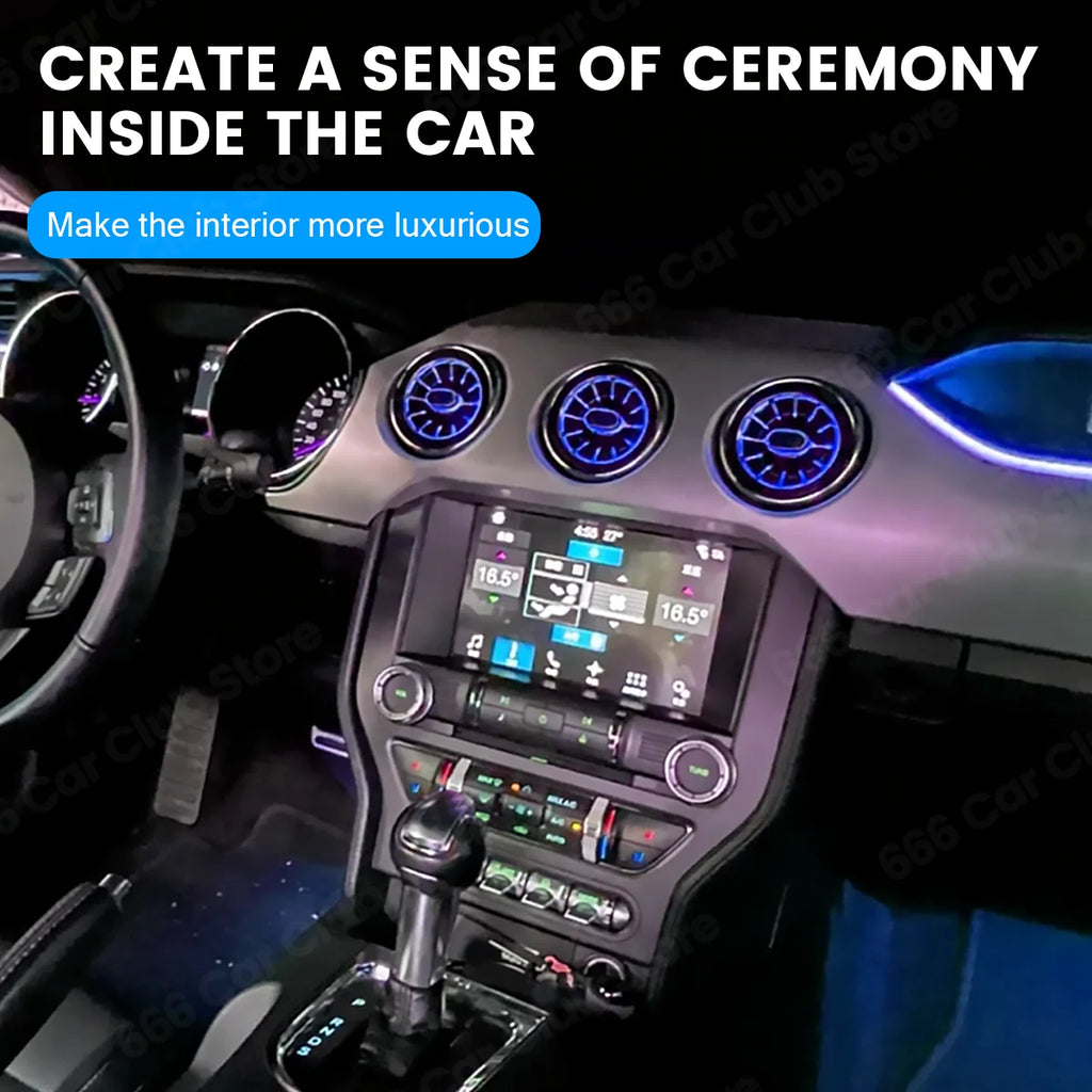 256 Colors Vents Ambient light For Ford Mustang   New 2015-2021 Car LED Dashboard Air Conditioning Turbine LED  Air Outlet