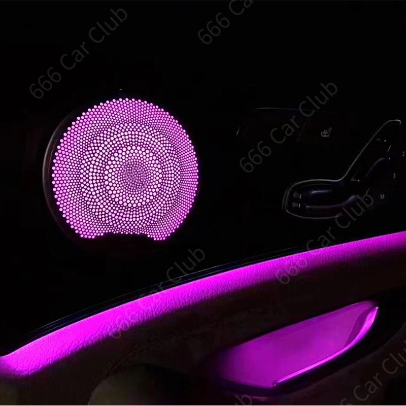 64 Colours LED Car Door Luminous Speaker Cover For Mercedes Benz W205 X253 W213 W238 Coupe Sound Metal Decoratio Ambient Light