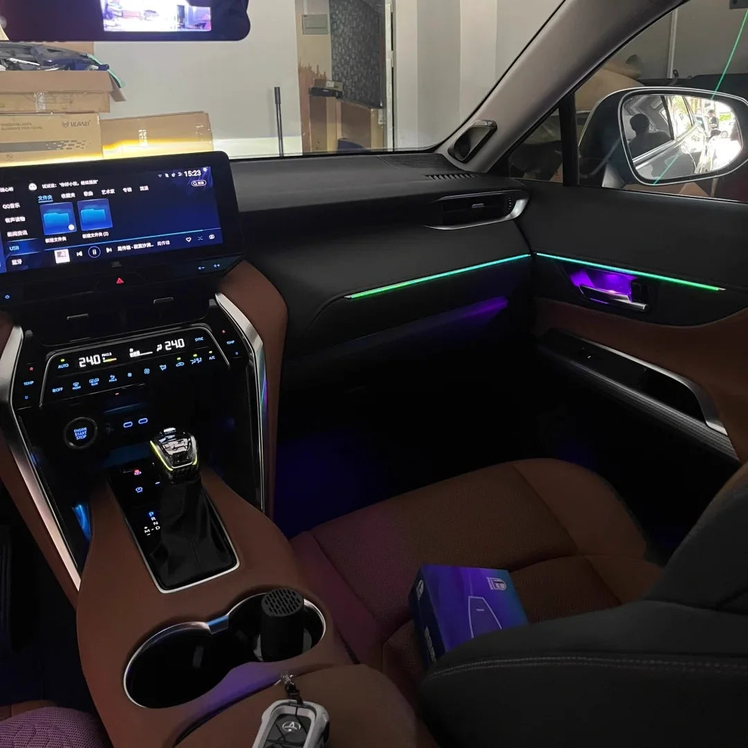 Upgraded 12V 3-5W Car Interior 64 Color Ambient Light For Toyota Harrier/Veloz LED Dynamic Symphony Atmospheric Light Kit
