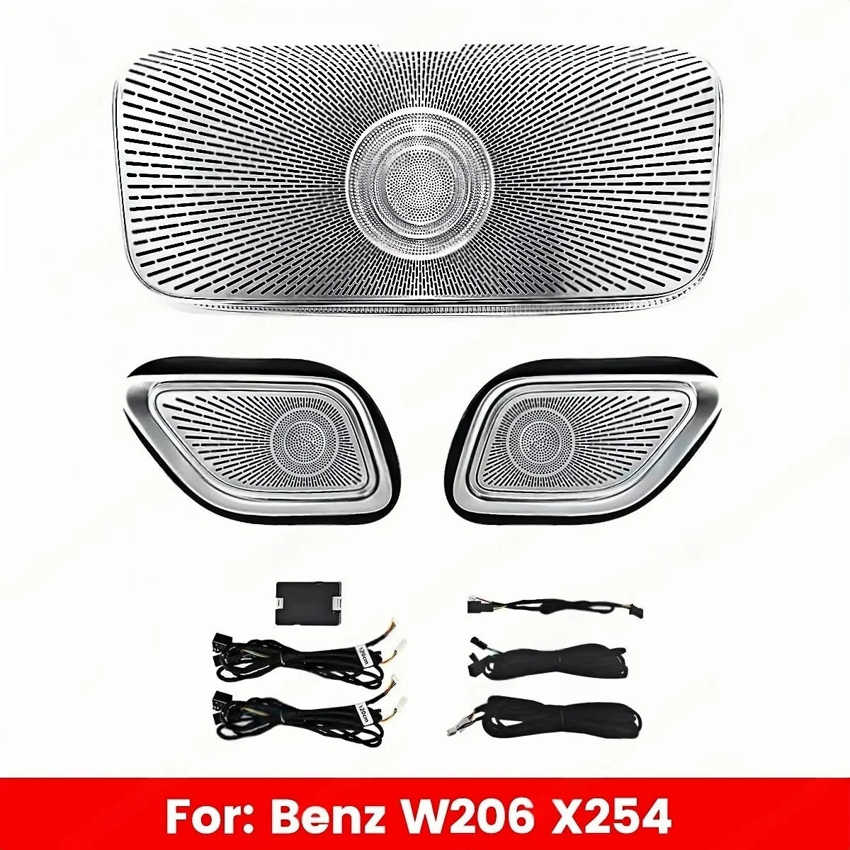 For Benz C-Class W206 2022 Car 64 Colors Led Dashboard Door Atmosphere Lamp Air Vent Outlet Nozzle Tweeter Ambient Light