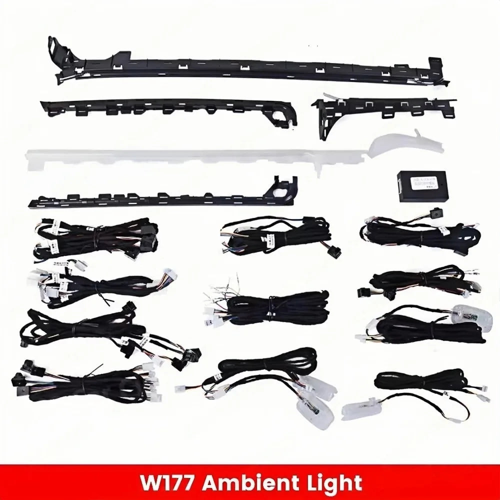 Car Ambient Light For Mercedes-Benz W177 W118 W246 CLA A 64 Colors LED Illuminated Atmosphere Ambient Light Advanced Air Outlet