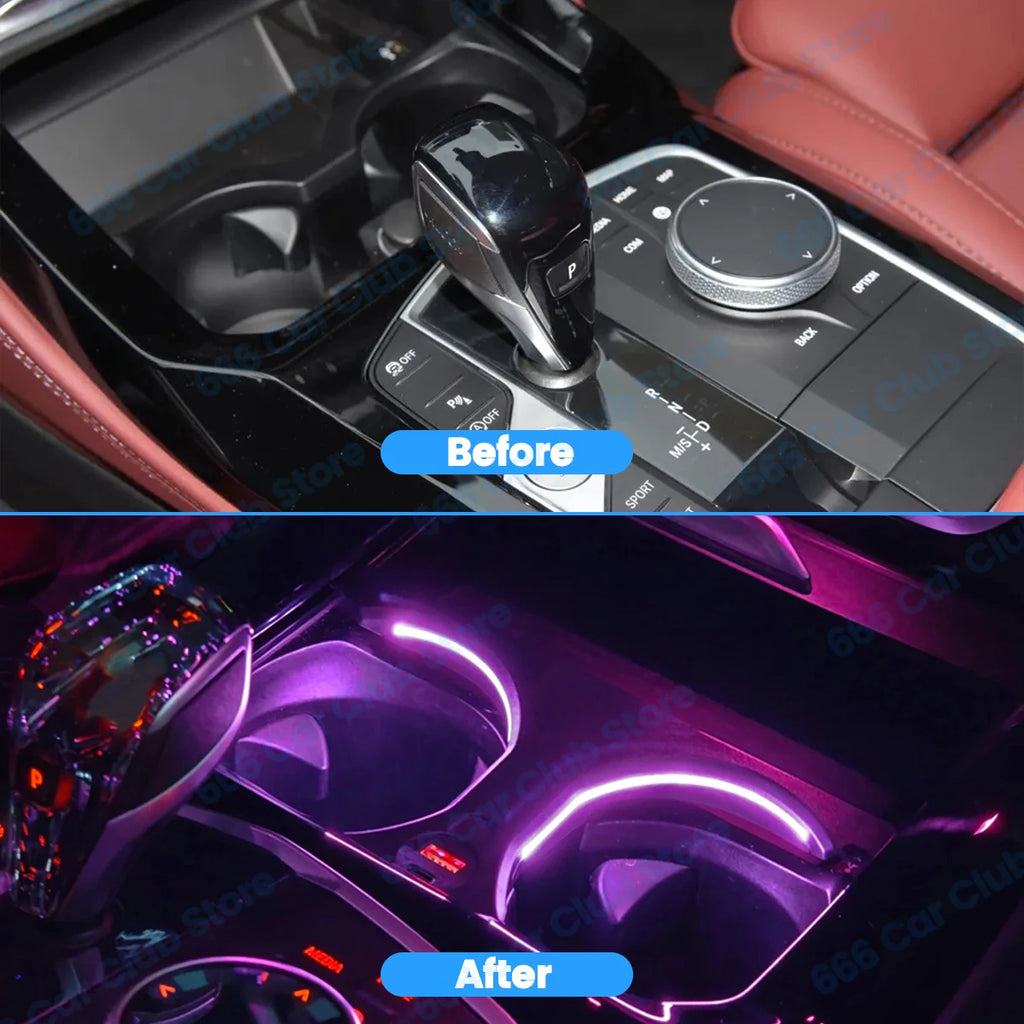 11 Colour LED Cup Holder Light For BMW X3 X4 iX3 X3M X4M G01 G02 Cup Holder Lamp Ambient Light Upgrade Automobiles And Spars