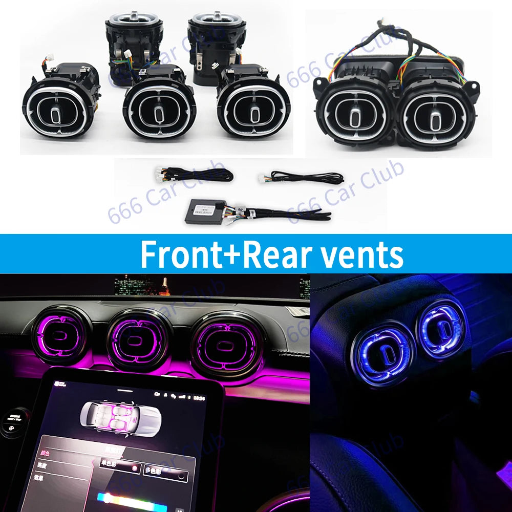 64 Environment Colors for Mercedes Benz GLC X254 Class 4D Speaker Turbine Air Outlet Console Center Light Speak Cover Decorative