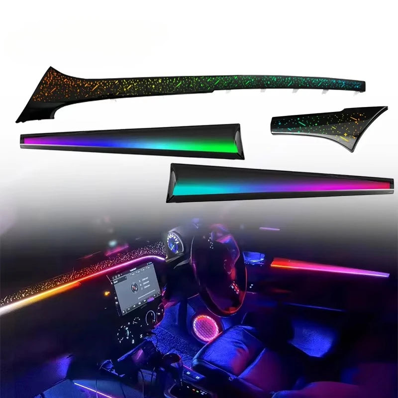 Car LED Interior Light For Toyota Hilux 2015-2024 Models LHD/RHD Dynamic Symphony 64-color Ambient Lighting Trim Accessories