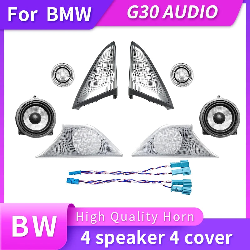 Car Luminous Sound Covers LED For BMW G31 G38 Front Door Tweeter Speaker Music Upgrade Kit Accessories Modification BW Horn