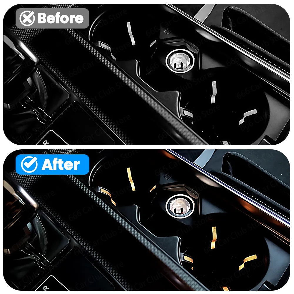 LED Cup Holder Light for Audi A6 C8 A7 A8 Q7 Q8 2019-2023 Interior Car Accessory Easy Install Ambient Lighting