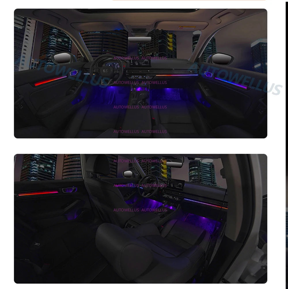 LED Car Inner Ambient light for Honda Civic 11TH 2022-2025 OEM Design Dynamic Ambient Lamp Original Car 1:1 Mold Kit APP Control